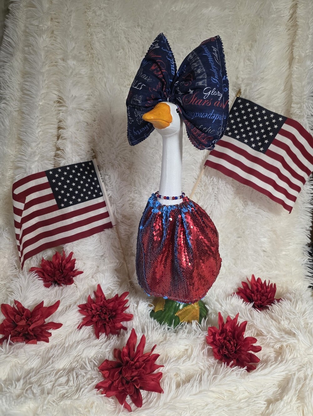 Happy 250th Birthday America Exclusive 19" SequinDress BigBow GOOSE NOT INCLUDED
